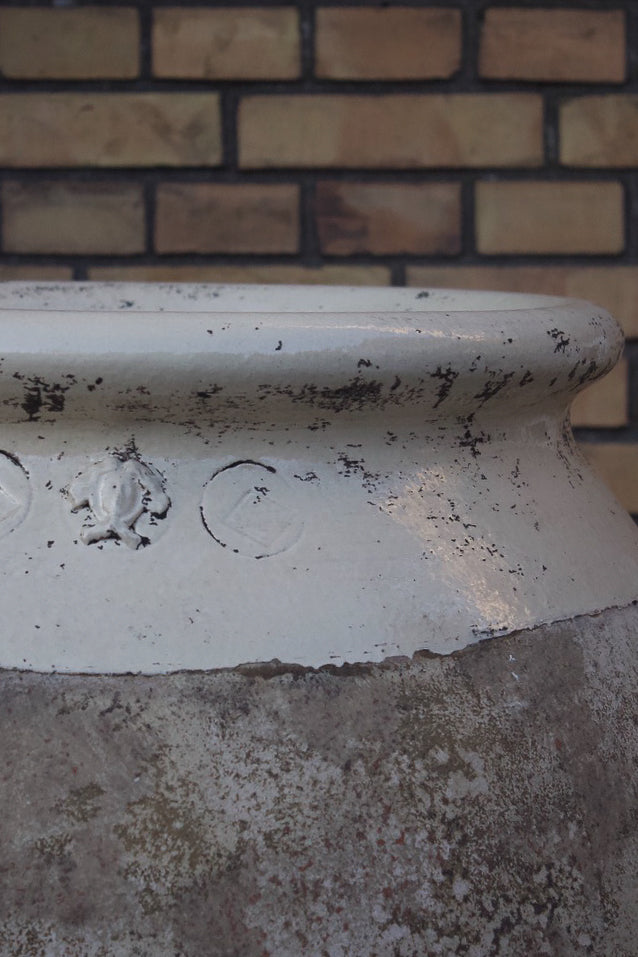 Drope Jar with Prestige Patina and Ivory Glaze