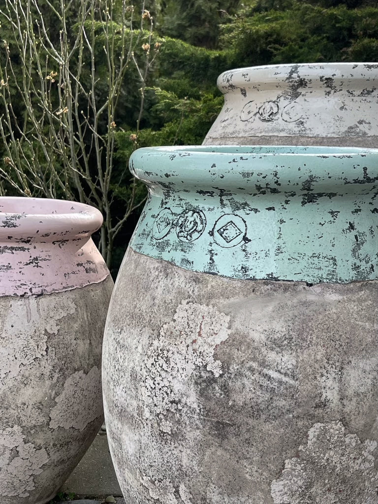 Olive Jar with Prestige Patina and Almond Green Glaze