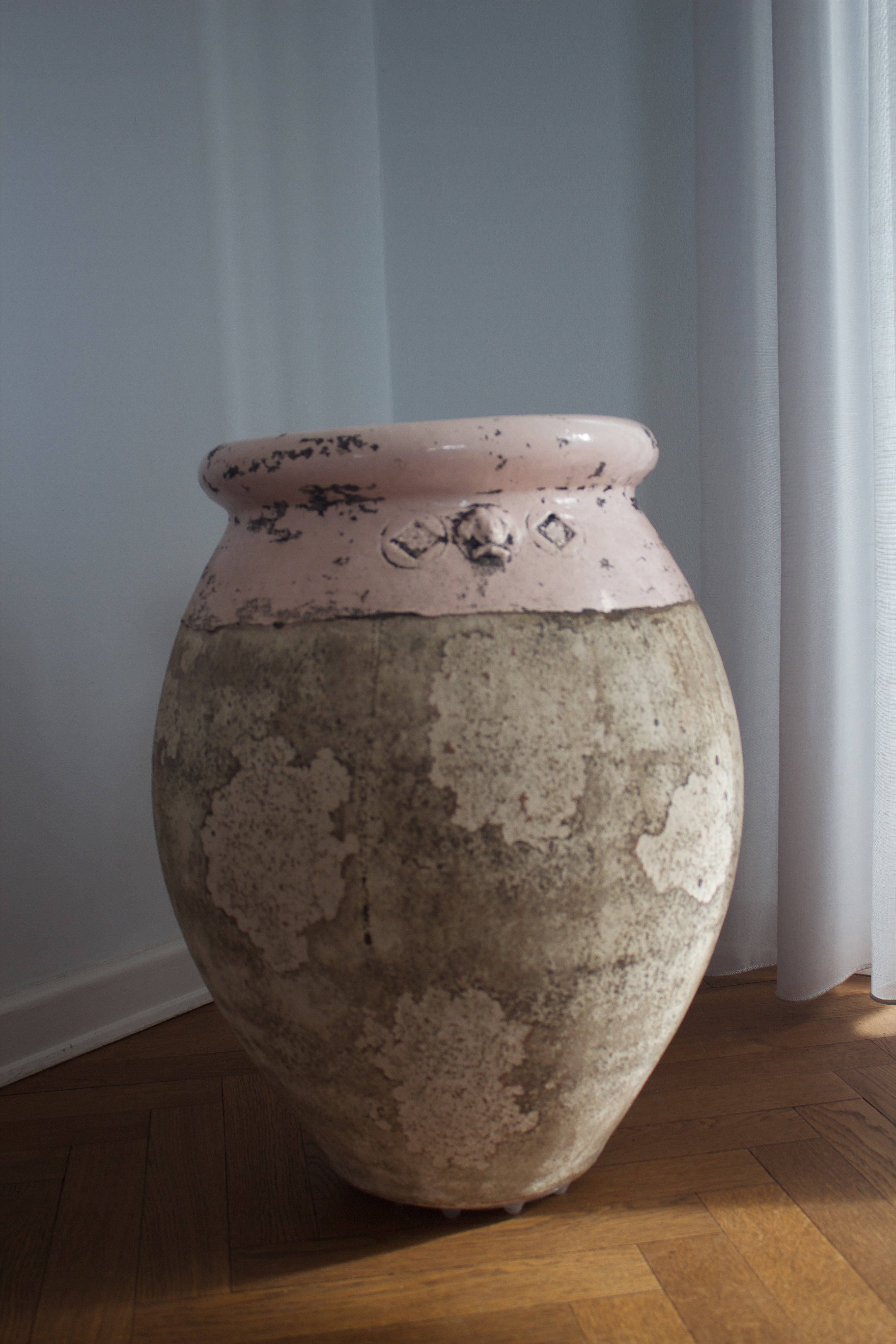 Olive Jar with Prestige Patina and Calamanie Pink Glaze